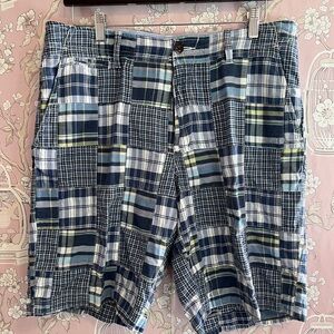 J.Crew Blue Plaid Patchwork Shorts